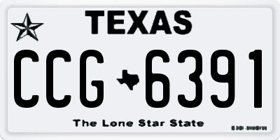 TX license plate CCG6391