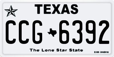 TX license plate CCG6392