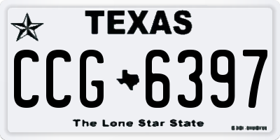TX license plate CCG6397