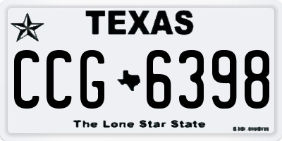 TX license plate CCG6398