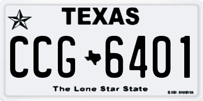 TX license plate CCG6401