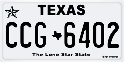 TX license plate CCG6402