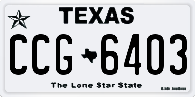 TX license plate CCG6403