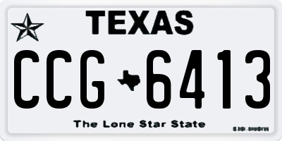 TX license plate CCG6413