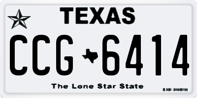 TX license plate CCG6414