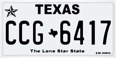 TX license plate CCG6417