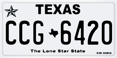 TX license plate CCG6420