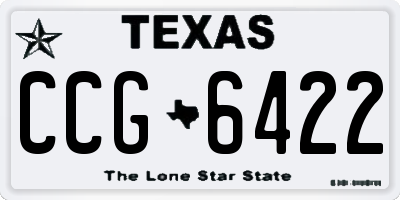 TX license plate CCG6422