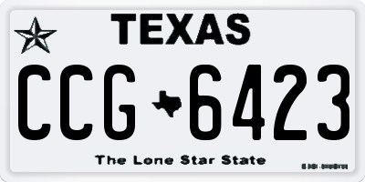TX license plate CCG6423