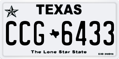 TX license plate CCG6433