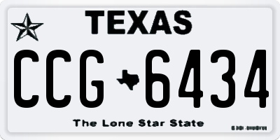 TX license plate CCG6434