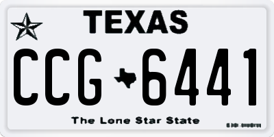TX license plate CCG6441