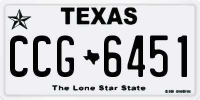 TX license plate CCG6451