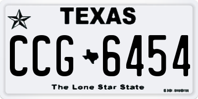 TX license plate CCG6454