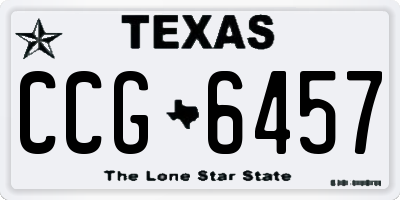 TX license plate CCG6457