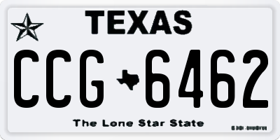 TX license plate CCG6462