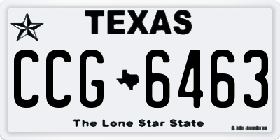 TX license plate CCG6463