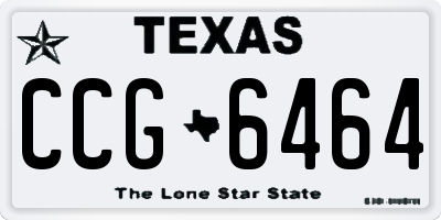 TX license plate CCG6464