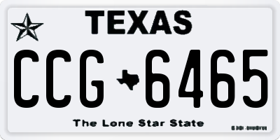 TX license plate CCG6465