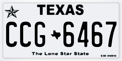 TX license plate CCG6467