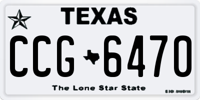 TX license plate CCG6470