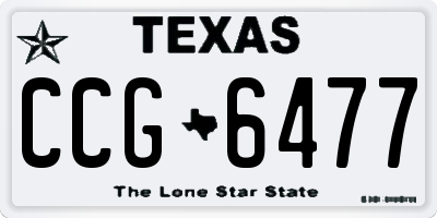 TX license plate CCG6477