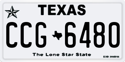 TX license plate CCG6480