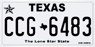TX license plate CCG6483