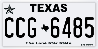 TX license plate CCG6485