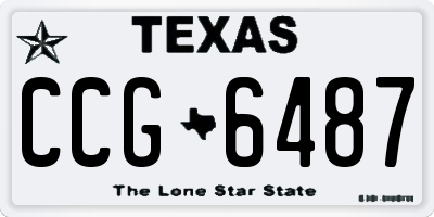 TX license plate CCG6487