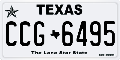 TX license plate CCG6495