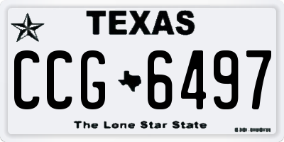 TX license plate CCG6497