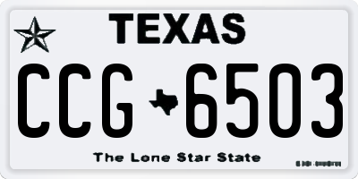 TX license plate CCG6503