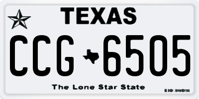 TX license plate CCG6505