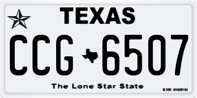 TX license plate CCG6507