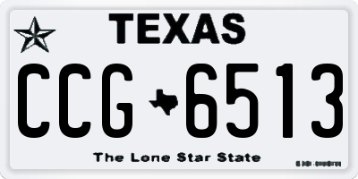TX license plate CCG6513