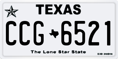 TX license plate CCG6521