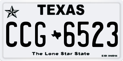 TX license plate CCG6523