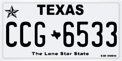 TX license plate CCG6533