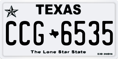 TX license plate CCG6535