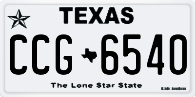 TX license plate CCG6540