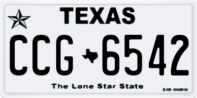 TX license plate CCG6542