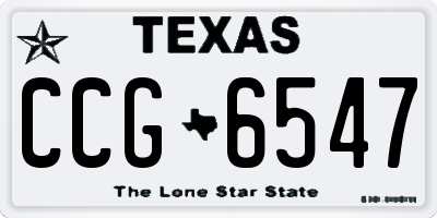 TX license plate CCG6547