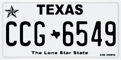 TX license plate CCG6549