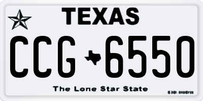 TX license plate CCG6550