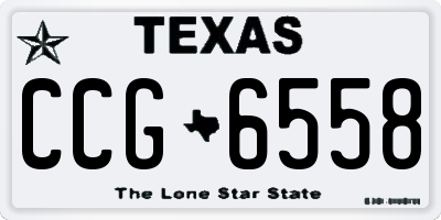 TX license plate CCG6558