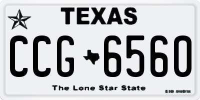 TX license plate CCG6560