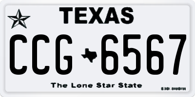 TX license plate CCG6567