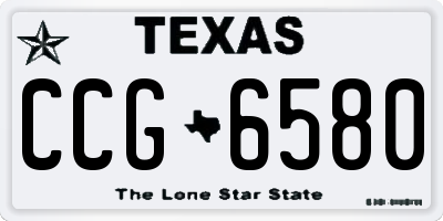 TX license plate CCG6580