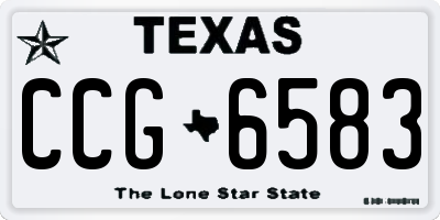 TX license plate CCG6583